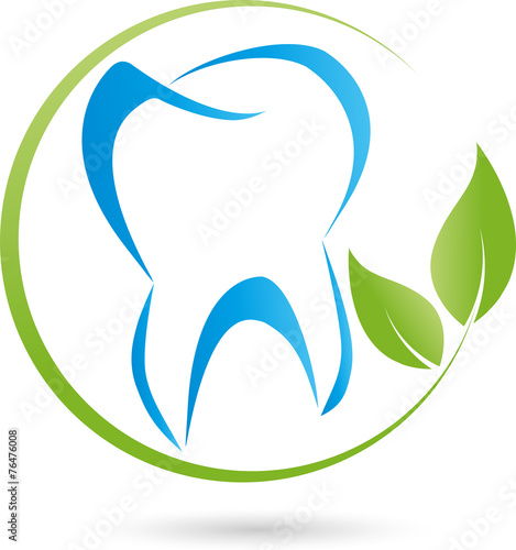 Logo, Zahn, Blätter, tooth, Zahnarzt Logo