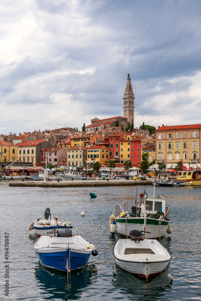 Rovinj old town in Adriatic  sea coast of Croatia