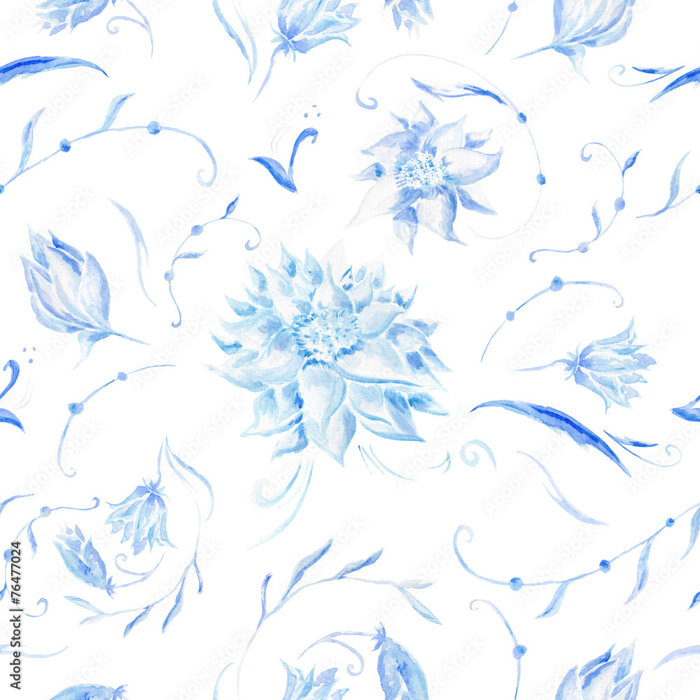 Pastel pattern with blue flowers Pastel pattern with blue flowers