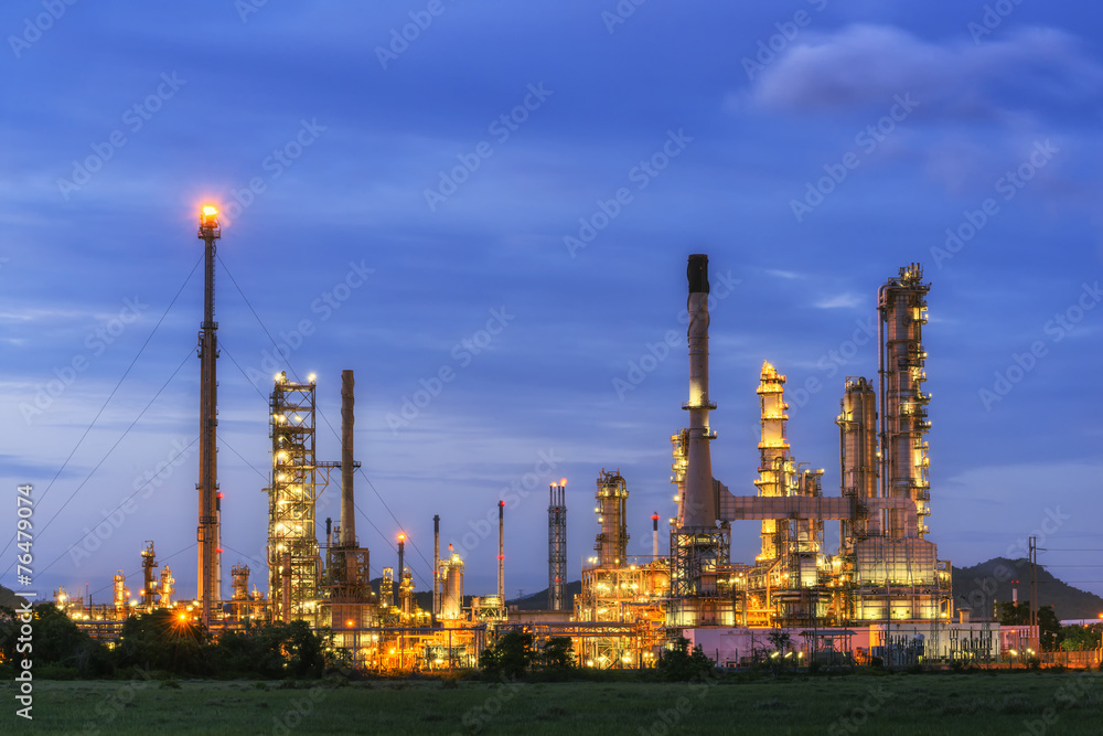 Big Industrial oil tanks in a refinery 