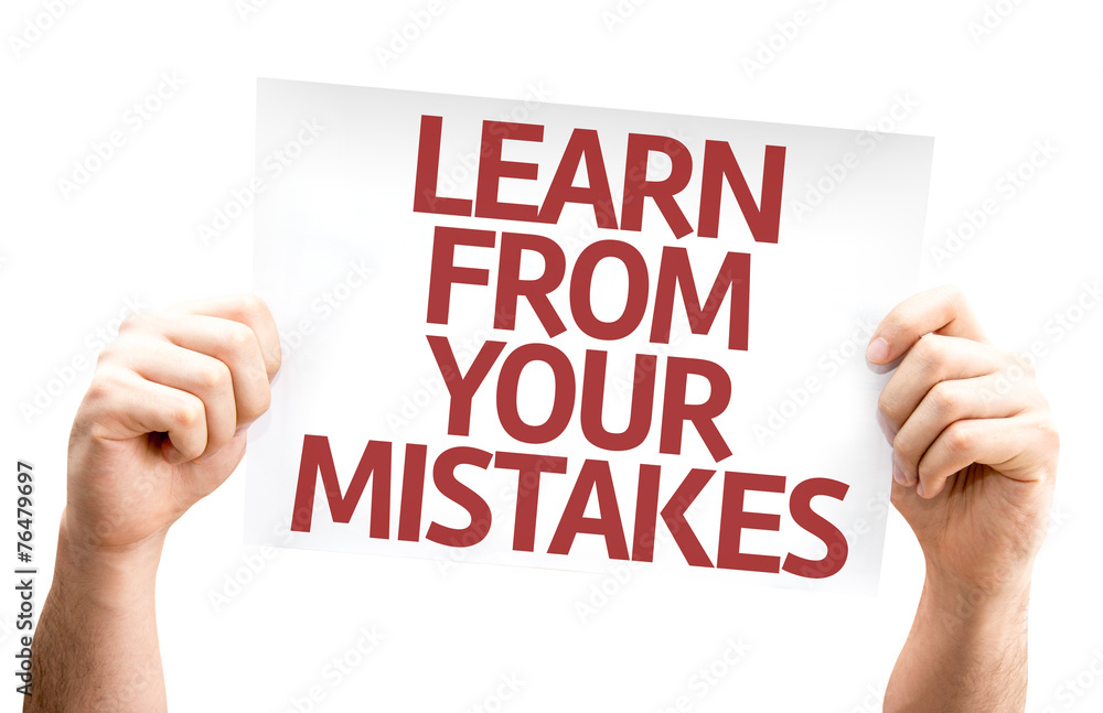 Learn From Your Mistakes card isolated on white background Learn From Your Mistakes card isolated on white background