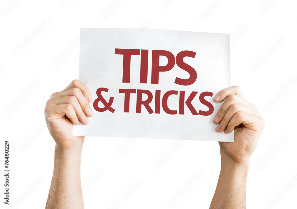 Tips & Tricks card isolated on white background Tips & Tricks card isolated on white background