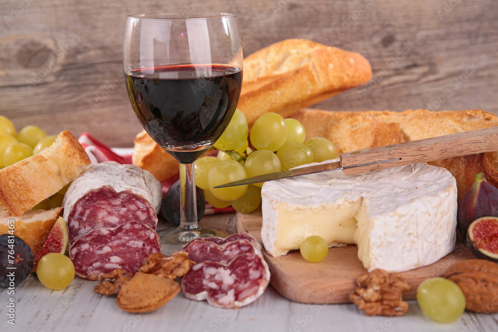 wine,salami and cheese wine,salami and cheese
