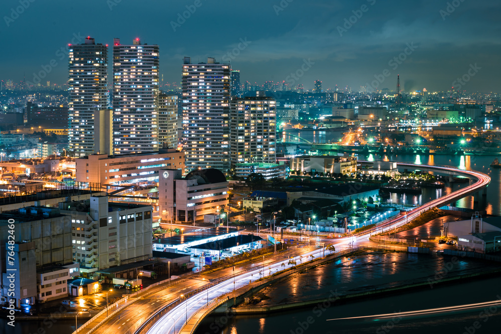Fototapeta premium Night view Yokohama Bay