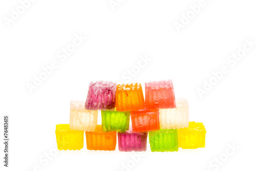 jelly candies on white background.