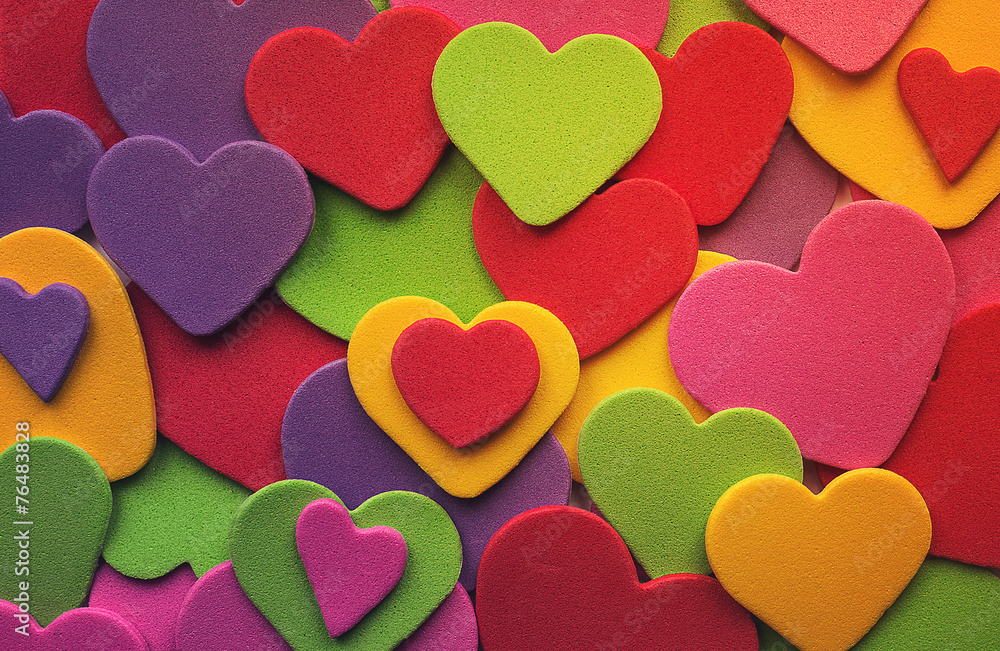 Valentines day hearts colorful background