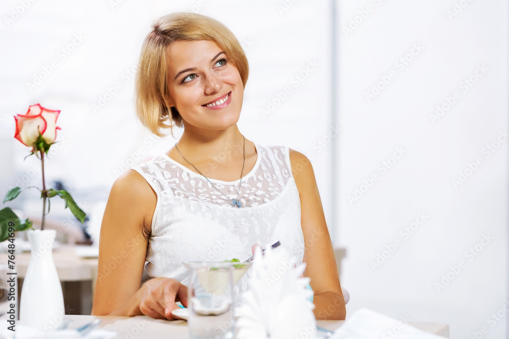 Cute girl at cafe Cute girl at cafe