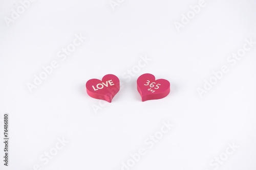 Two hearts on white background