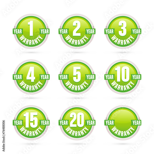 green warranty labels collection