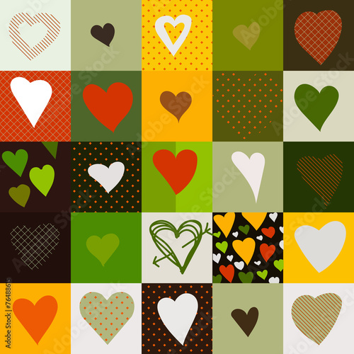 seamless pattern with hearts, vector illustration