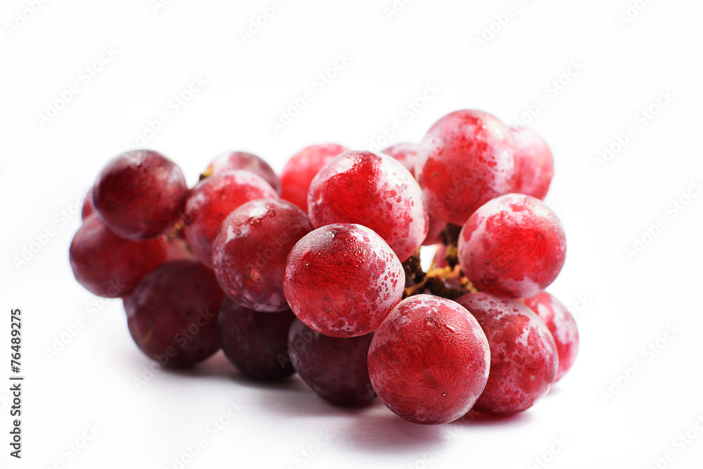 Red grape isolated on white