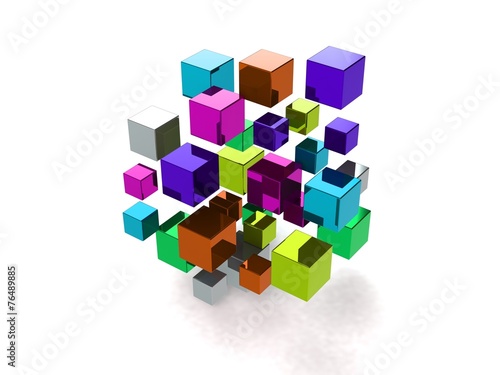 Abstract background with many colored cubes © miro7833