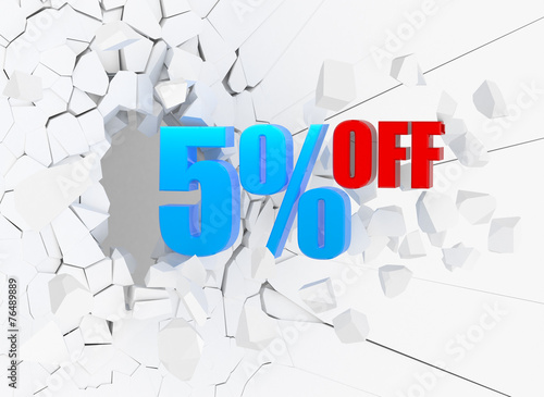5 percent discount icon on white background