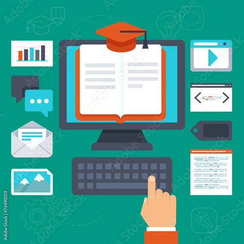 Vector online  education concept