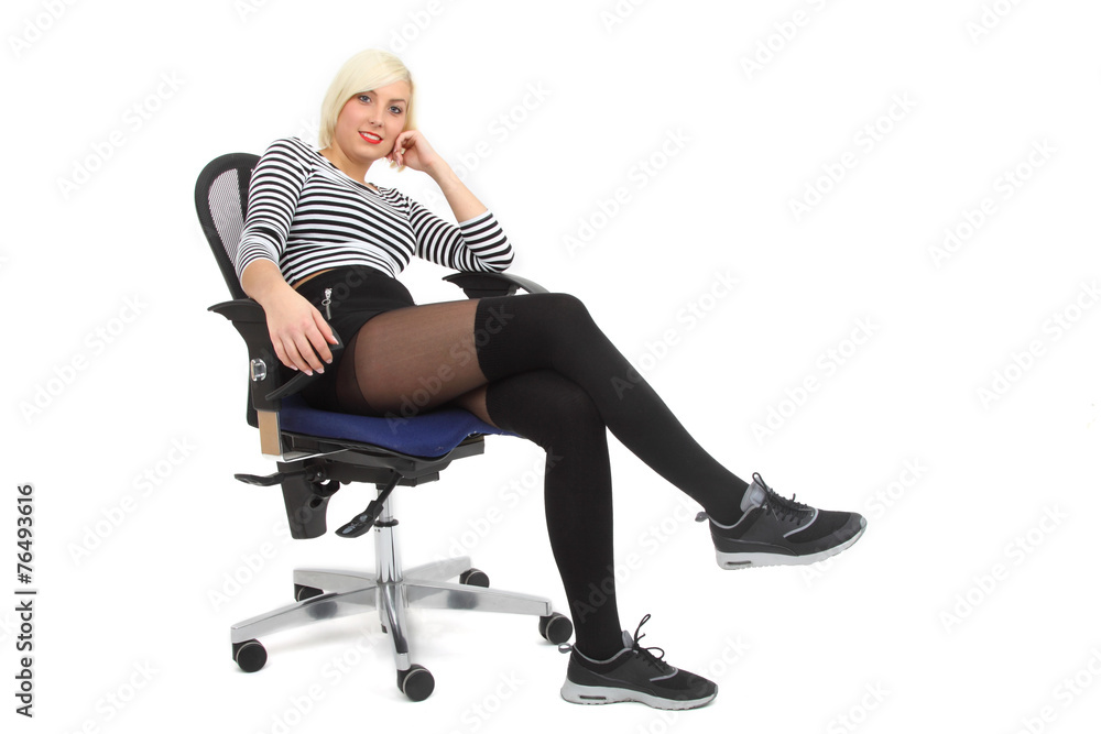 Fototapeta premium Auf dem Bürostuhl