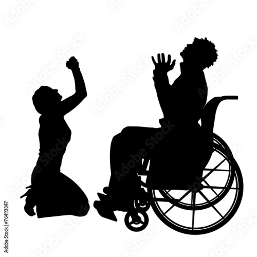 Vector silhouettes of couple.