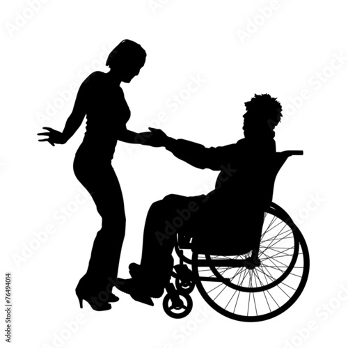 Vector silhouettes of couple.