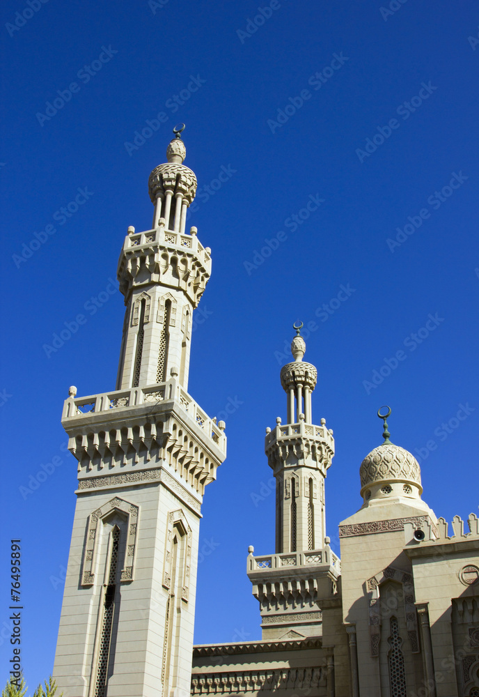 Mosque with clear blue sky