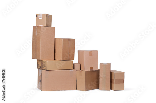 Carton boxes isolated over white background