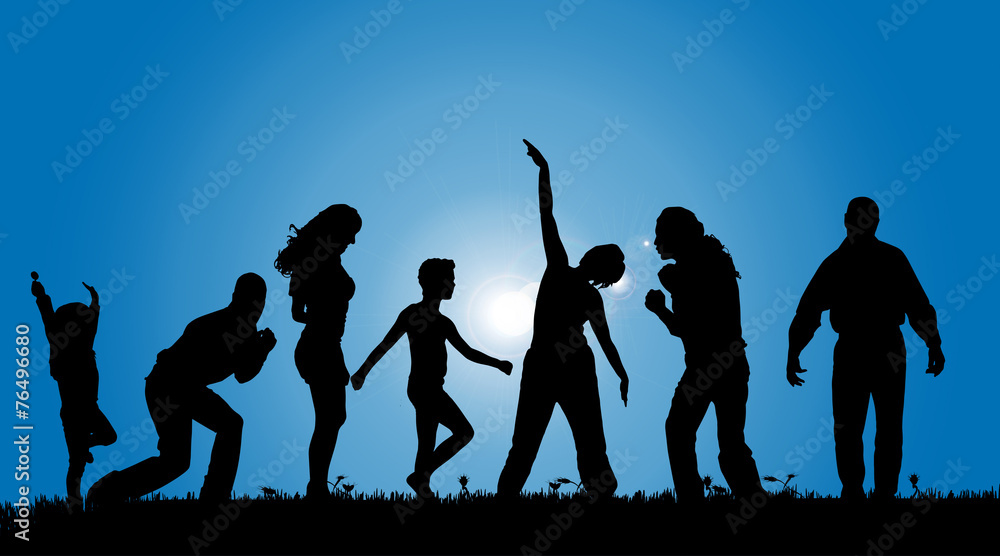 Vector silhouettes of people. Vector silhouettes of people.