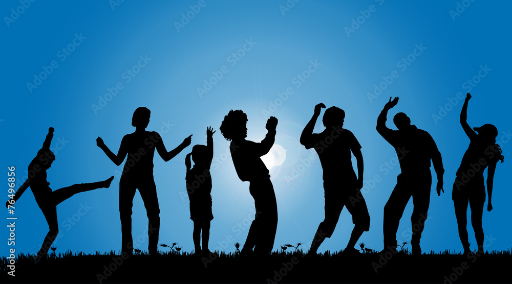 Obraz premium Vector silhouettes of people.