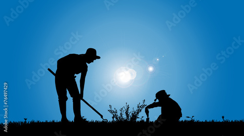 Vector silhouettes of family.