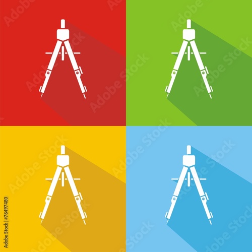 Iconos compás colores sombra