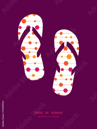 Vector abstract colorful stripes and shapes flip flops