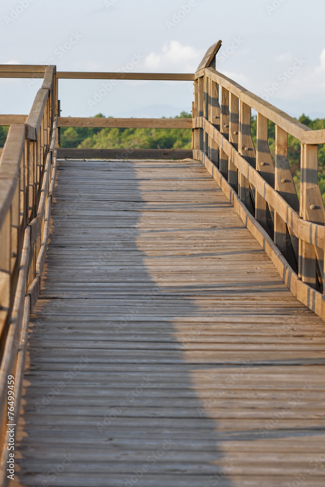 wooden panoramic bridge over the sand dunes of Tuscany wooden panoramic bridge over the sand dunes of Tuscany