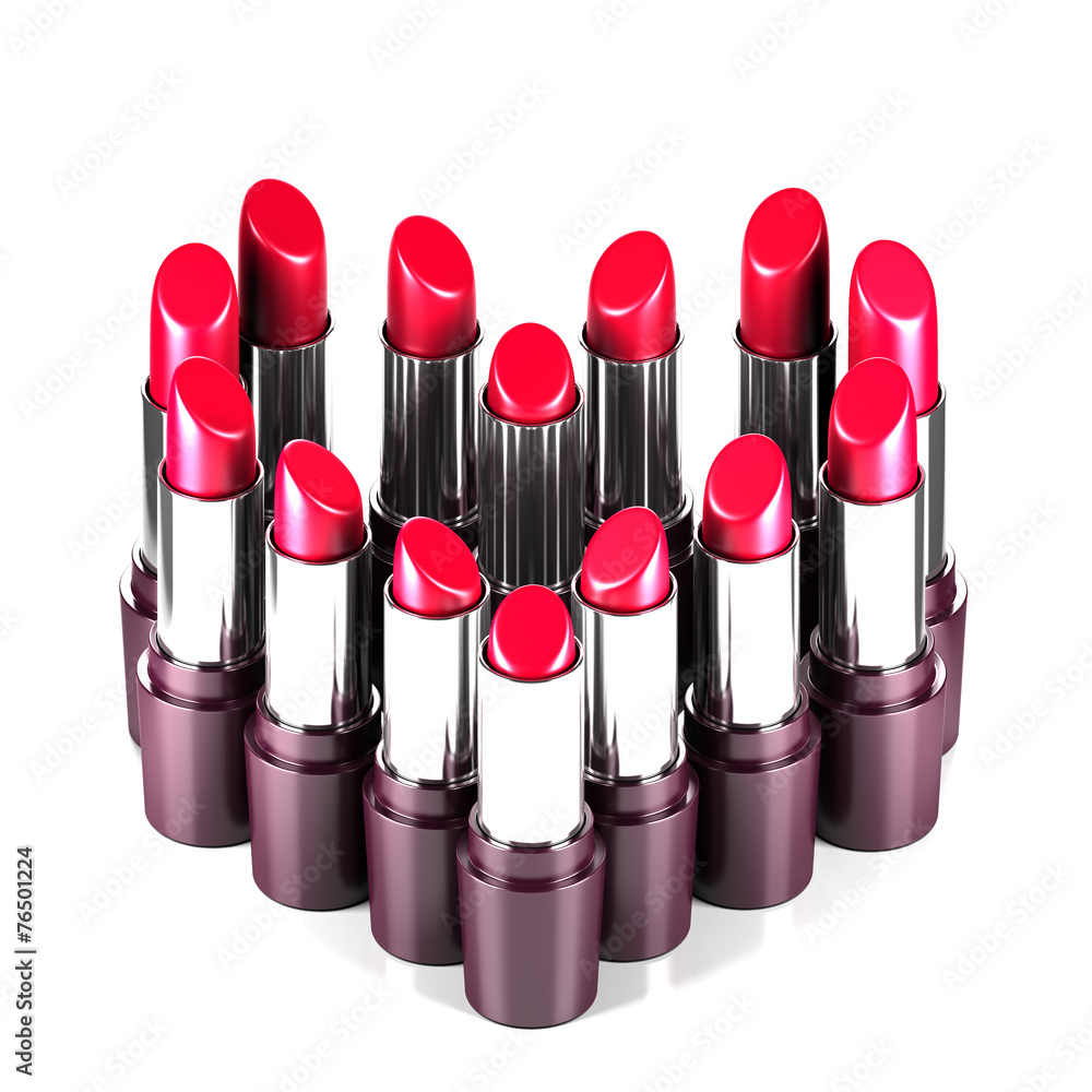 Lipstick standing in the form of heart Lipstick standing in the form of heart