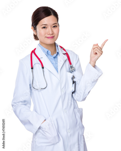 Doctor with finger point up