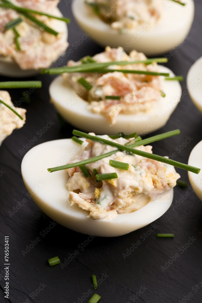 stuffed eggs with salmon stuffed eggs with salmon