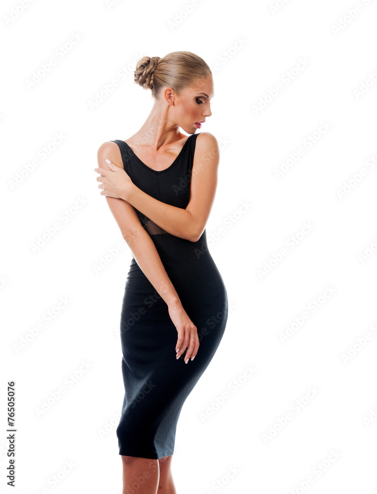 Young beautiful woman in evening dress Young beautiful woman in evening dress