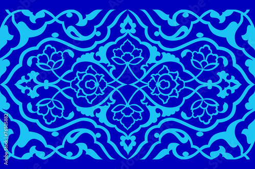 blue artistic ottoman pattern series fifty six version