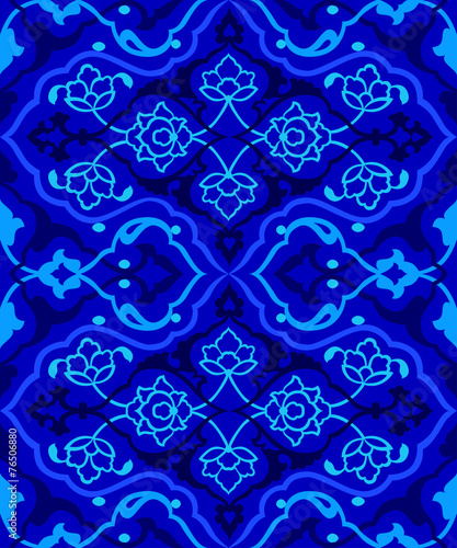 blue artistic ottoman seamless pattern series fifty sixty two