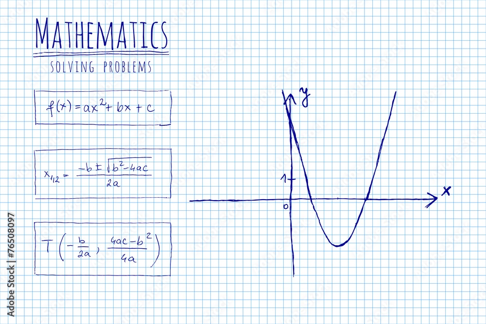 Paper with mathematic formula and sketch - vector illustration Paper with mathematic formula and sketch - vector illustration
