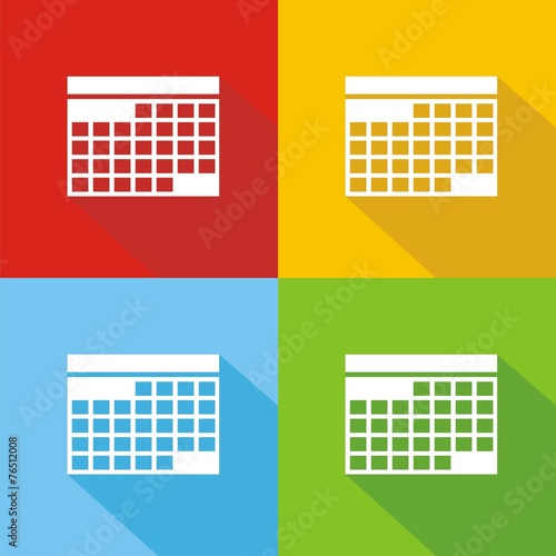 Iconos calendario colores sombra