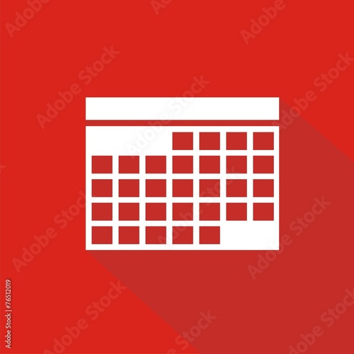 Icono calendario rojo sombra