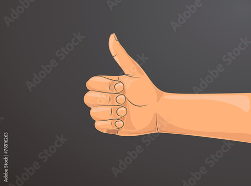 Mano con el pulgar hacia arriba. Señal de Ok