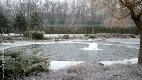 Small fountain in Mezhyhirya in January 2015 photo