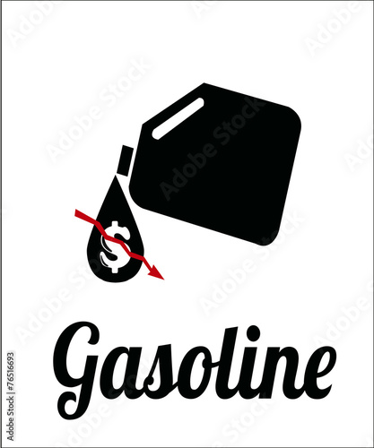 falling prices of oil and fuel, gallon and price on color backgr