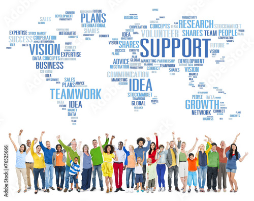 Global People Celebration Success Support Teamwork Concept