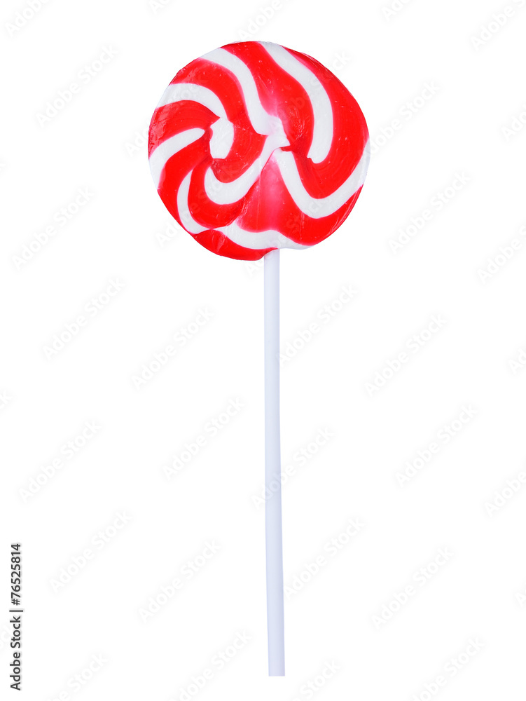 Colorful spiral lollipop isolated on white background Colorful spiral lollipop isolated on white background