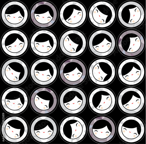 Vector seamless background with babushka matryoshka dolls