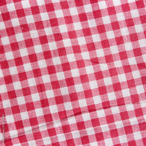 Red linen crumpled tablecloth