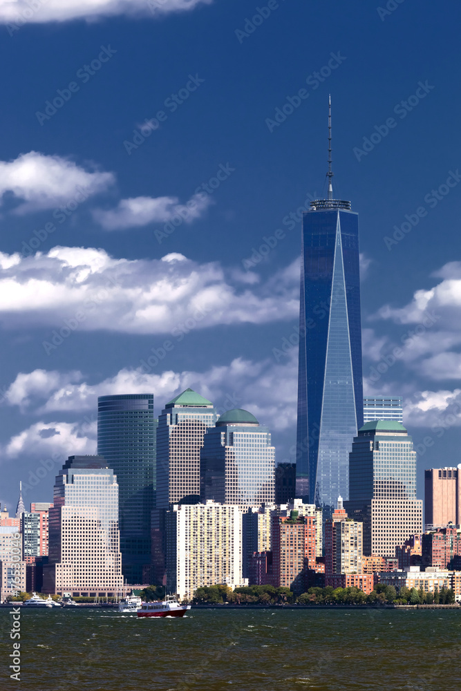The New York City Downtown w the Freedom tower 2014