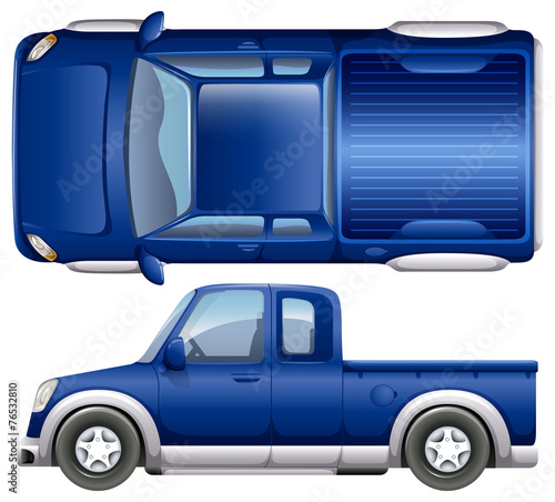 A blue vehicle