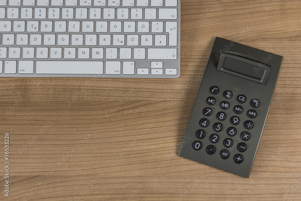 Keyboard and calculator on Desktop Keyboard and calculator on Desktop