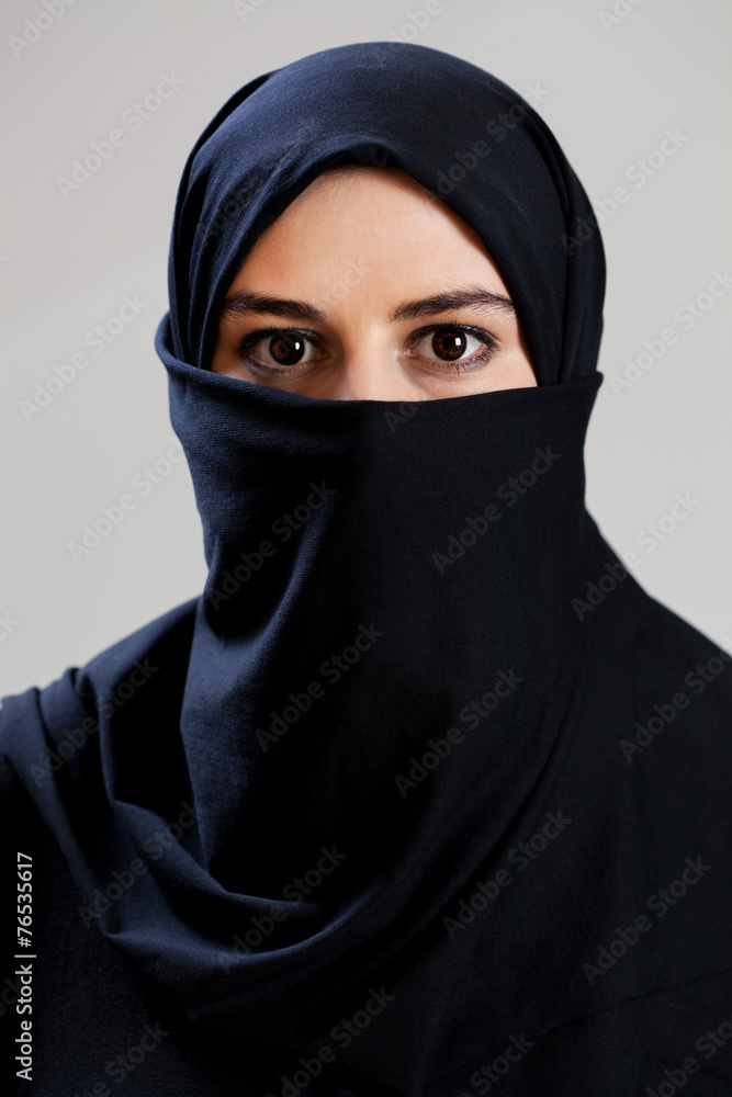Muslim woman with big dark eyes