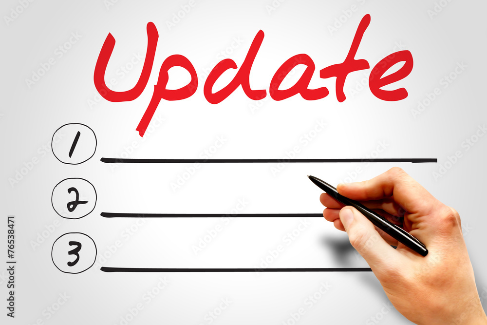 UPDATE blank list, business concept UPDATE blank list, business concept